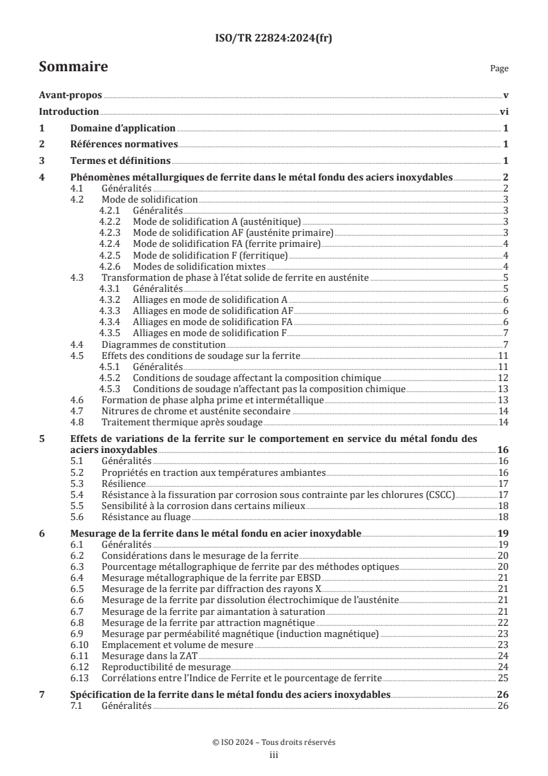 ISO/TR 22824:2024 - Soudage — Bonnes pratiques pour la spécification et le mesurage de la ferrite dans le métal fondu des aciers inoxydables
Released:12/3/2024