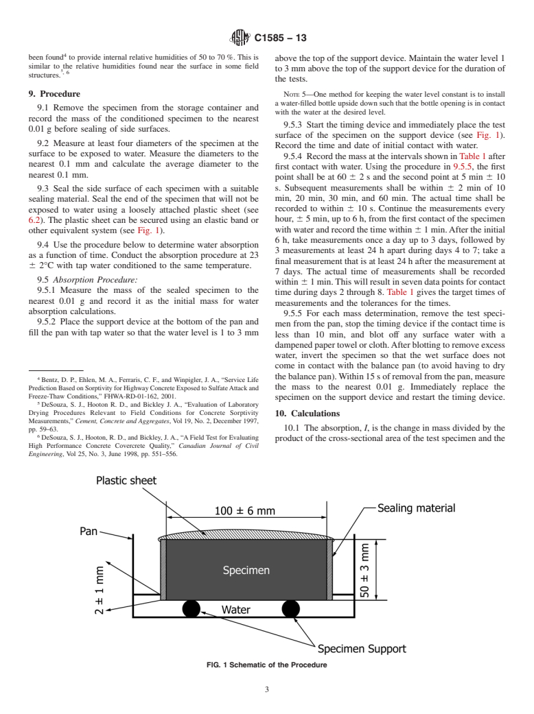 ASTM C1585-13 - Standard Test Method for  Measurement of Rate of Absorption of Water by Hydraulic-Cement  Concretes