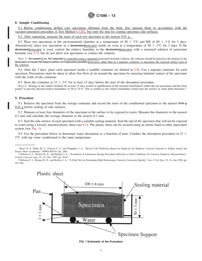 REDLINE ASTM C1585-13 - Standard Test Method for  Measurement of Rate of Absorption of Water by Hydraulic-Cement  Concretes