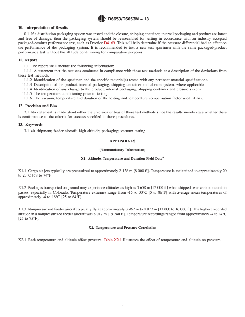 REDLINE ASTM D6653/D6653M-13 - Standard Test Methods for  Determining the Effects of High Altitude on Packaging Systems   by Vacuum Method