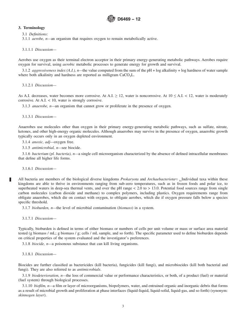 REDLINE ASTM D6469-12 - Standard Guide for Microbial Contamination in Fuels and Fuel Systems