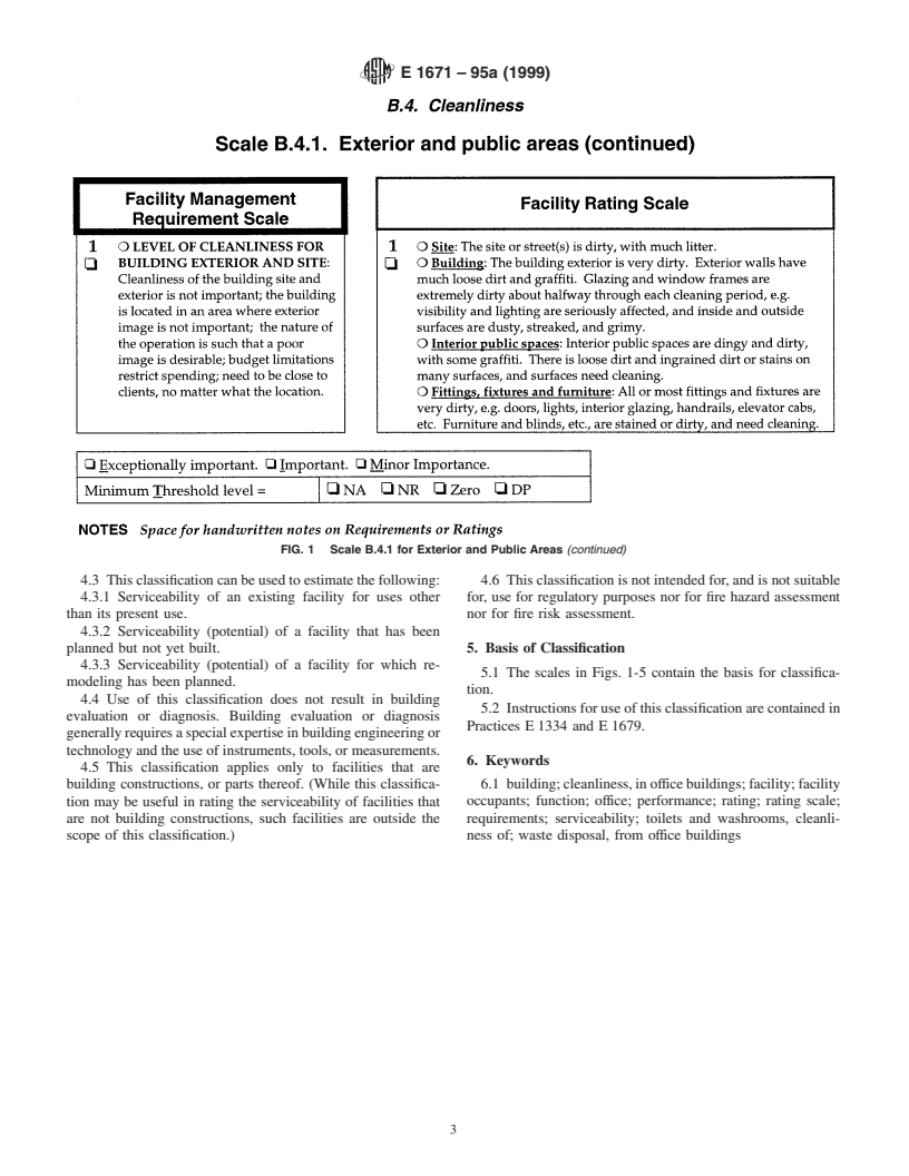 ASTM E1671-95a(1999) - Standard Classification for Serviceability of an Office Facility for Cleanliness