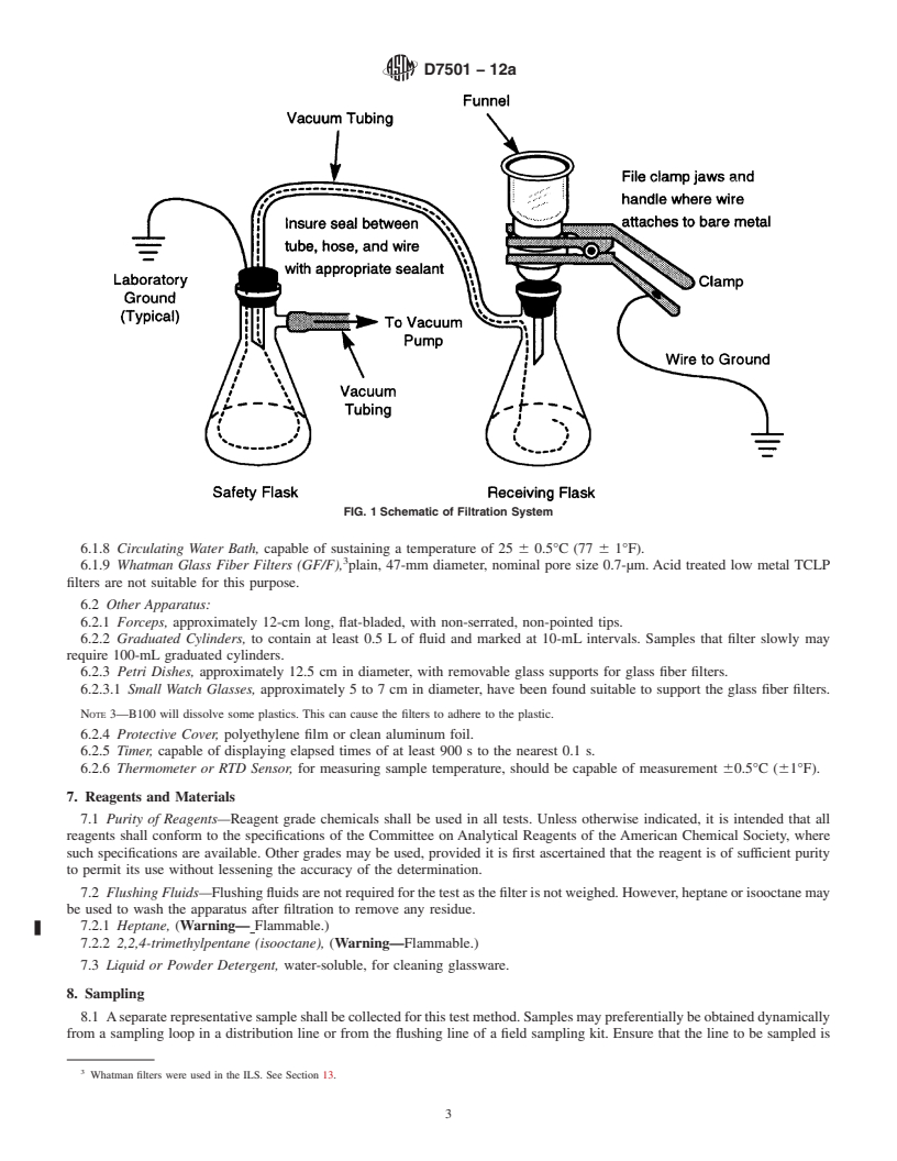 REDLINE ASTM D7501-12a - Standard Test Method for Determination of Fuel Filter Blocking Potential of Biodiesel  (B100) Blend Stock by Cold Soak Filtration Test (CSFT)