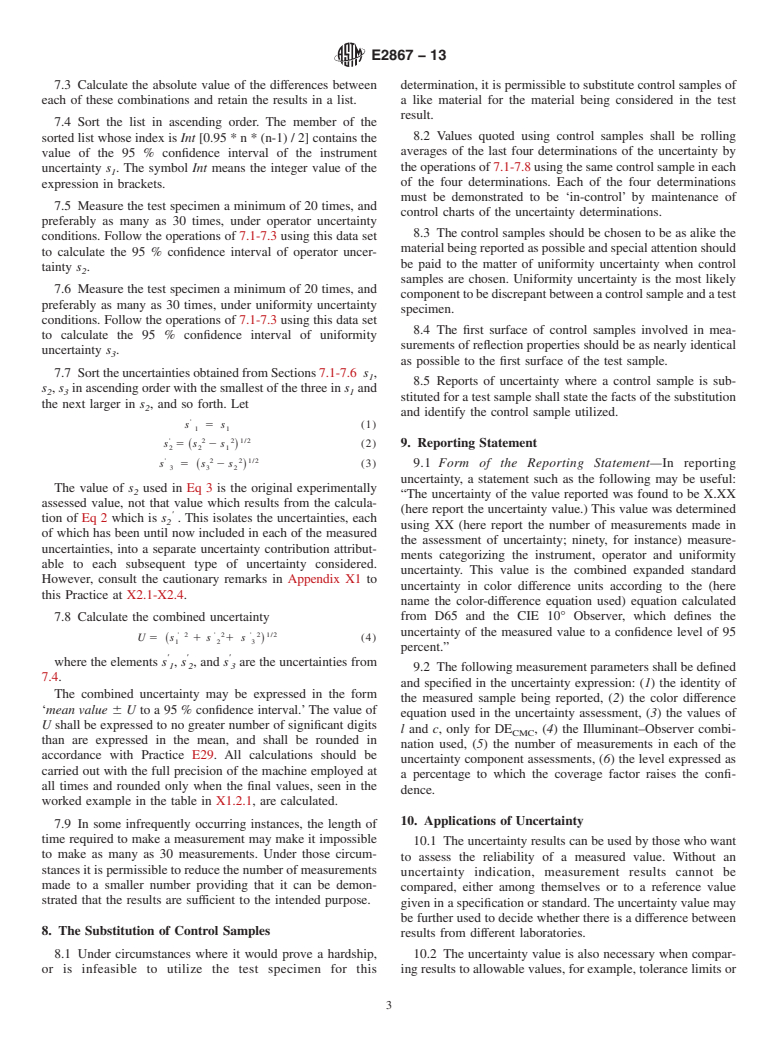 ASTM E2867-13 - Standard Practice for Estimating Uncertainty of Test Results Derived from Spectrophotometry