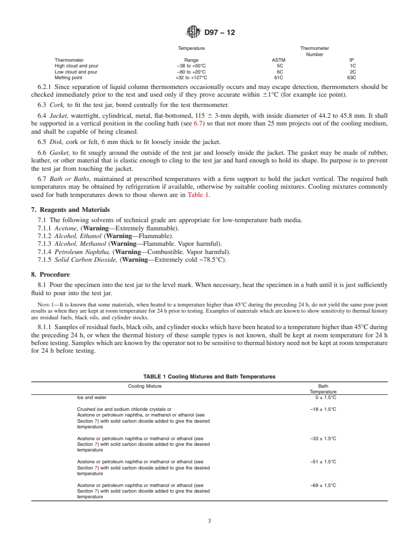 REDLINE ASTM D97-12 - Standard Test Method for Pour Point of Petroleum Products