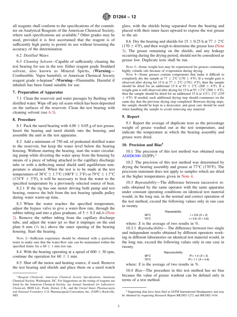 ASTM D1264-12 - Standard Test Method for Determining the Water Washout Characteristics of Lubricating   Greases