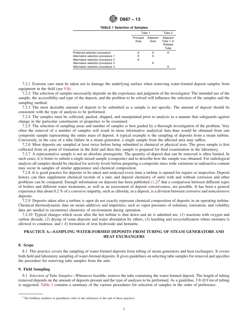 REDLINE ASTM D887-13 - Standard Practices for  Sampling Water-Formed Deposits