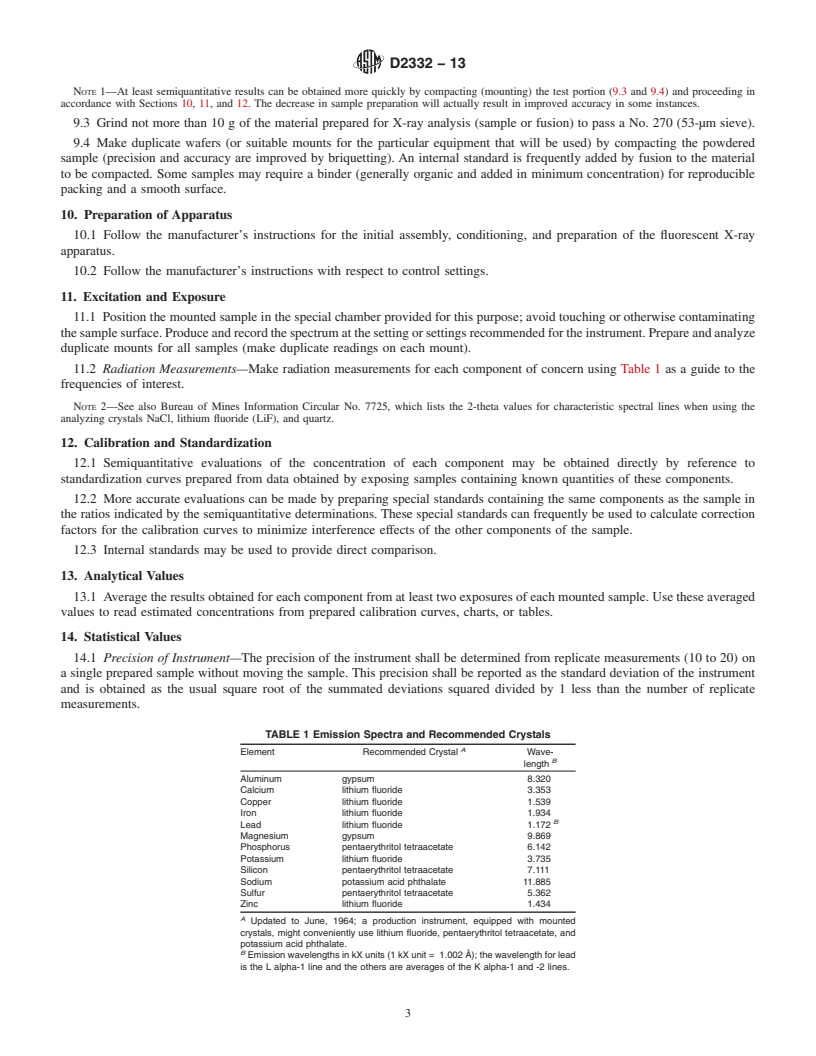 REDLINE ASTM D2332-13 - Standard Practice for  Analysis of Water-Formed Deposits by Wavelength-Dispersive  X-Ray Fluorescence