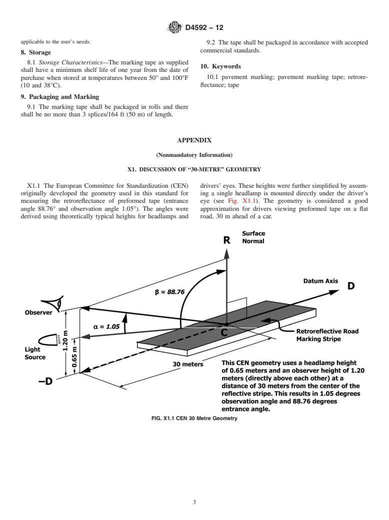 ASTM D4592-12 - Standard Specification for  Preformed Retroreflective Pavement Marking Tape for Limited  Service Life