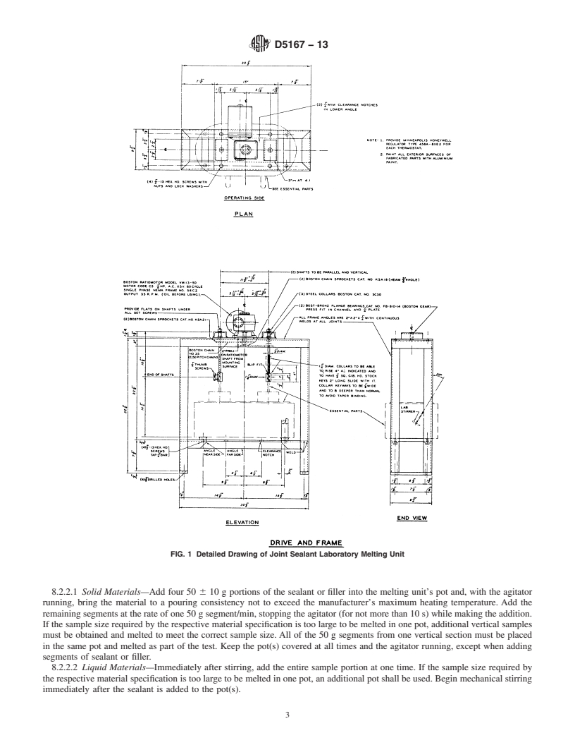 REDLINE ASTM D5167-13 - Standard Practice for  Melting of Hot-Applied Joint and Crack Sealant and Filler for  Evaluation