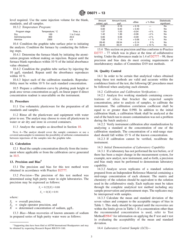 ASTM D6071-13 - Standard Test Method for  Low Level Sodium in High Purity Water by Graphite Furnace Atomic   Absorption Spectroscopy