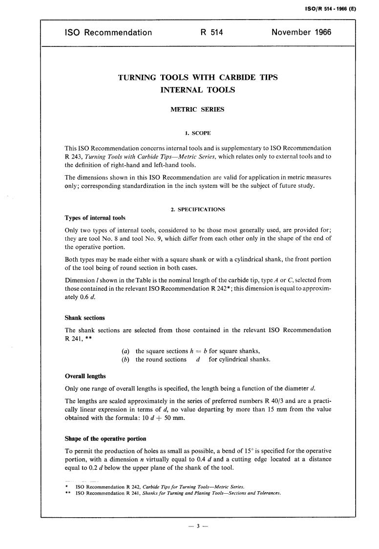 ISO/R 514:1966 - Title missing - Legacy paper document
Released:1/1/1966