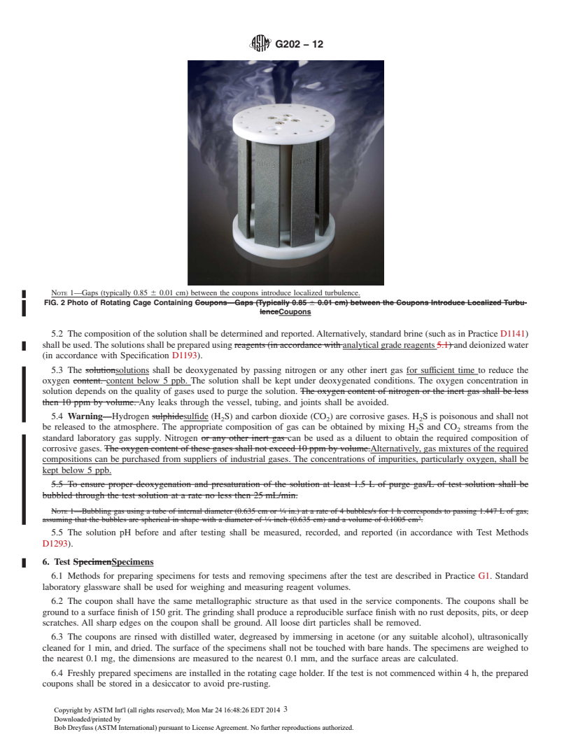 REDLINE ASTM G202-12 - Standard Test Method for  Using Atmospheric Pressure Rotating Cage