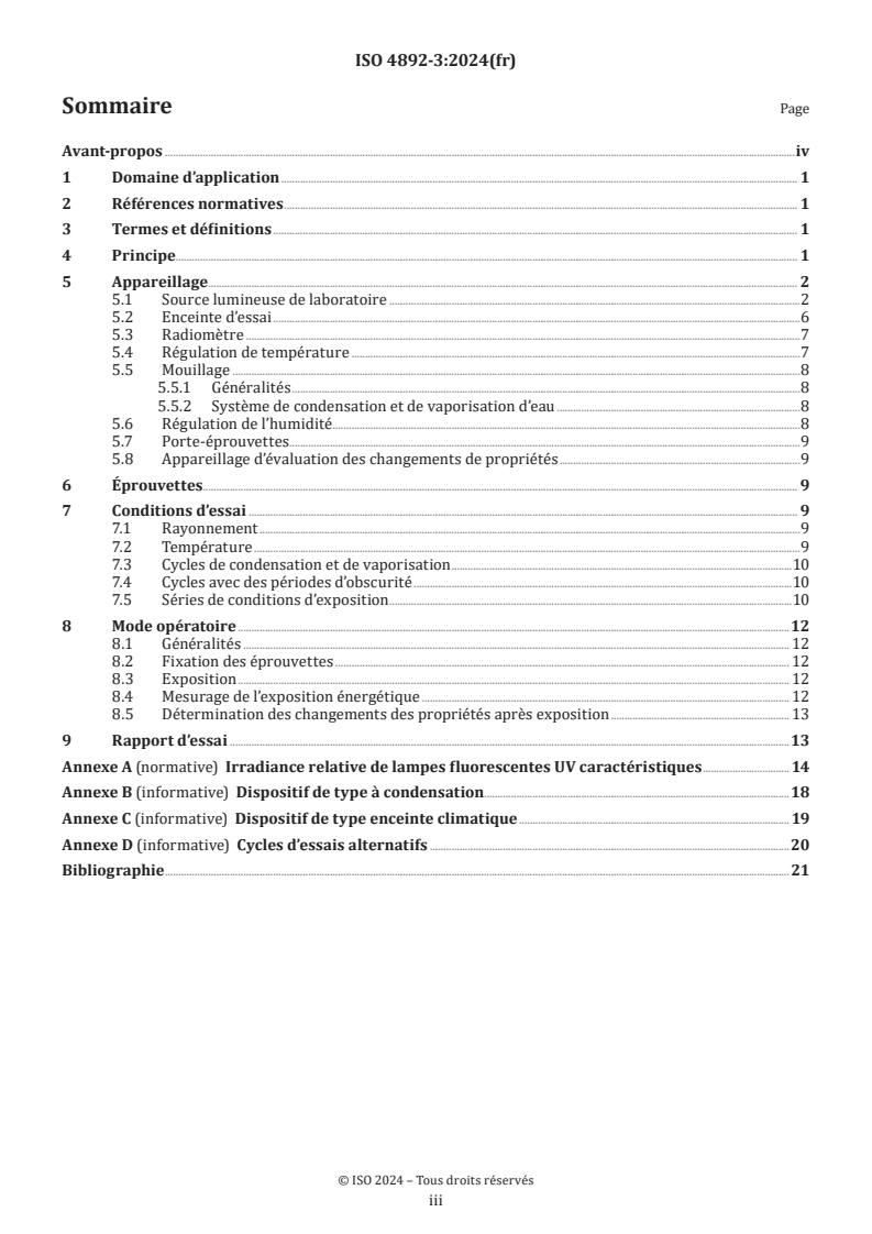 ISO 4892-3:2024 - Plastiques — Méthodes d'exposition à des sources lumineuses de laboratoire — Partie 3: Lampes fluorescentes UV
Released:3. 10. 2024