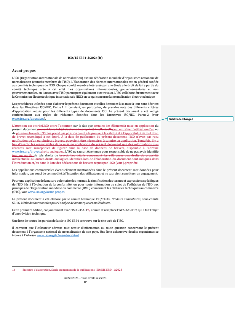 ISO/TS 5354-2:2024 REDLINE ISO/TS 5354-2:2024 - Biomarqueurs moléculaires — Détection d’ADN dans le coton utilisé pour la production textile — Partie 2: Présentation des séquences cibles à utiliser dans les méthodes de détection reposant sur une réaction de polymérisation en chaîne (PCR) des événements de coton génétiquement modifié (GM)
Released:17. 05. 2024 - Page 4 preview