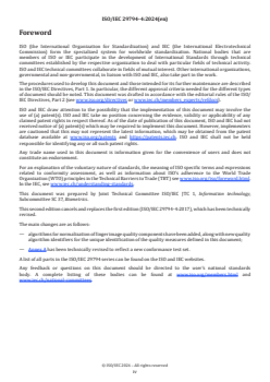 ISO/IEC 29794-4:2024 ISO/IEC 29794-4:2024 - Information technology — Biometric sample quality — Part 4: Finger image data
Released:30. 09. 2024 - Page 4 preview