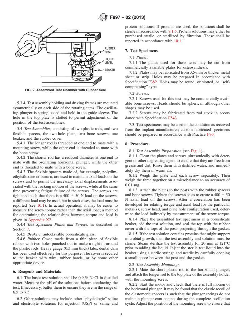 ASTM F897-02(2013) - Standard Test Method for  Measuring Fretting Corrosion of Osteosynthesis Plates and Screws