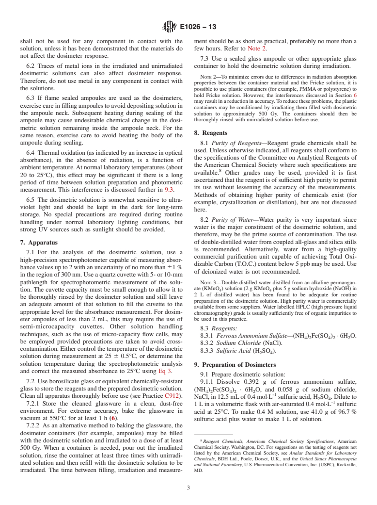 ASTM E1026-13 - Standard Practice for  Using the Fricke Dosimetry System