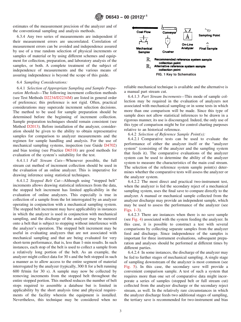 ASTM D6543-00(2012)e1 - Standard Guide to  the Evaluation of Measurements Made by Online Coal Analyzers