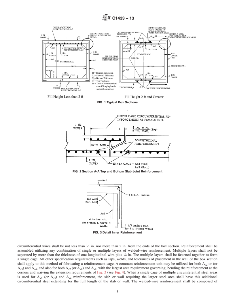 REDLINE ASTM C1433-13 - Standard Specification for  Precast Reinforced Concrete Monolithic Box Sections for Culverts,   Storm Drains, and Sewers