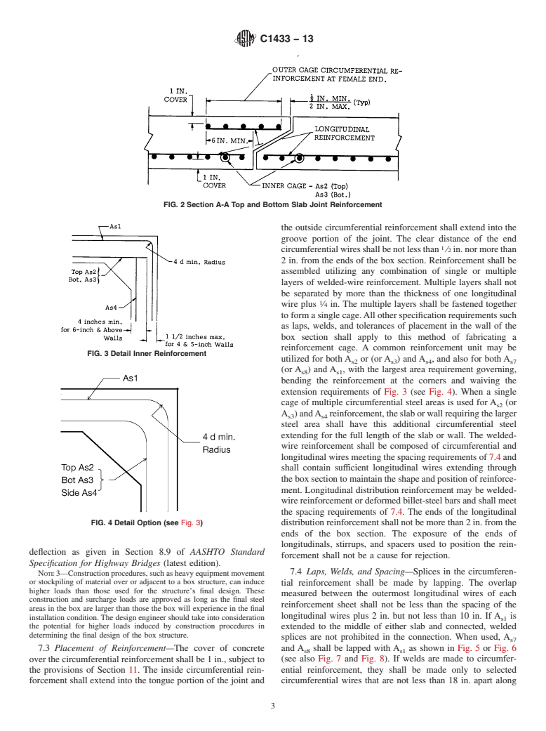 ASTM C1433-13 - Standard Specification for  Precast Reinforced Concrete Monolithic Box Sections for Culverts,   Storm Drains, and Sewers