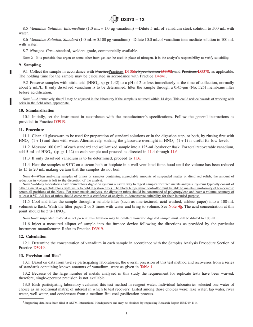 REDLINE ASTM D3373-12 - Standard Test Method for  Vanadium in Water