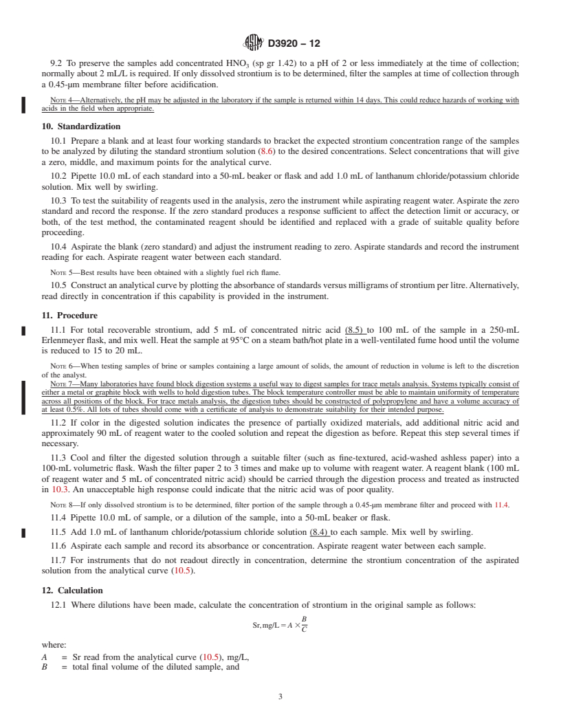REDLINE ASTM D3920-12 - Standard Test Method for  Strontium in Water