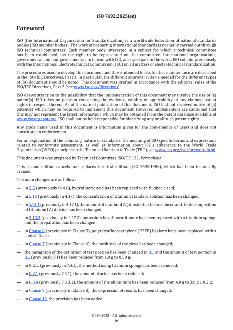 ISO 7692:2025 ISO 7692:2025 - Ferrotitanium — Determination of titanium content — Titrimetric method
Released:27. 01. 2025 - Page 4 preview