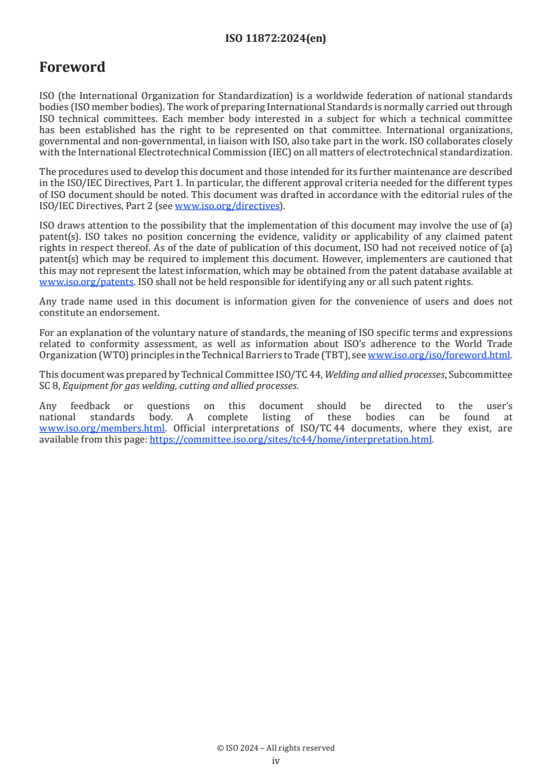 ISO 11872:2024 ISO 11872:2024 - Gas welding equipment — Decomposition blockers for high-pressure acetylene
Released:11/26/2024 - Page 4 preview