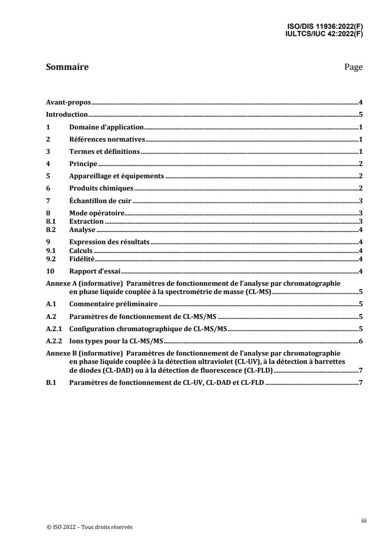 ISO/FDIS 11936 - Cuir — Détermination de la teneur totale en certains bisphénols
Released:5/6/2022