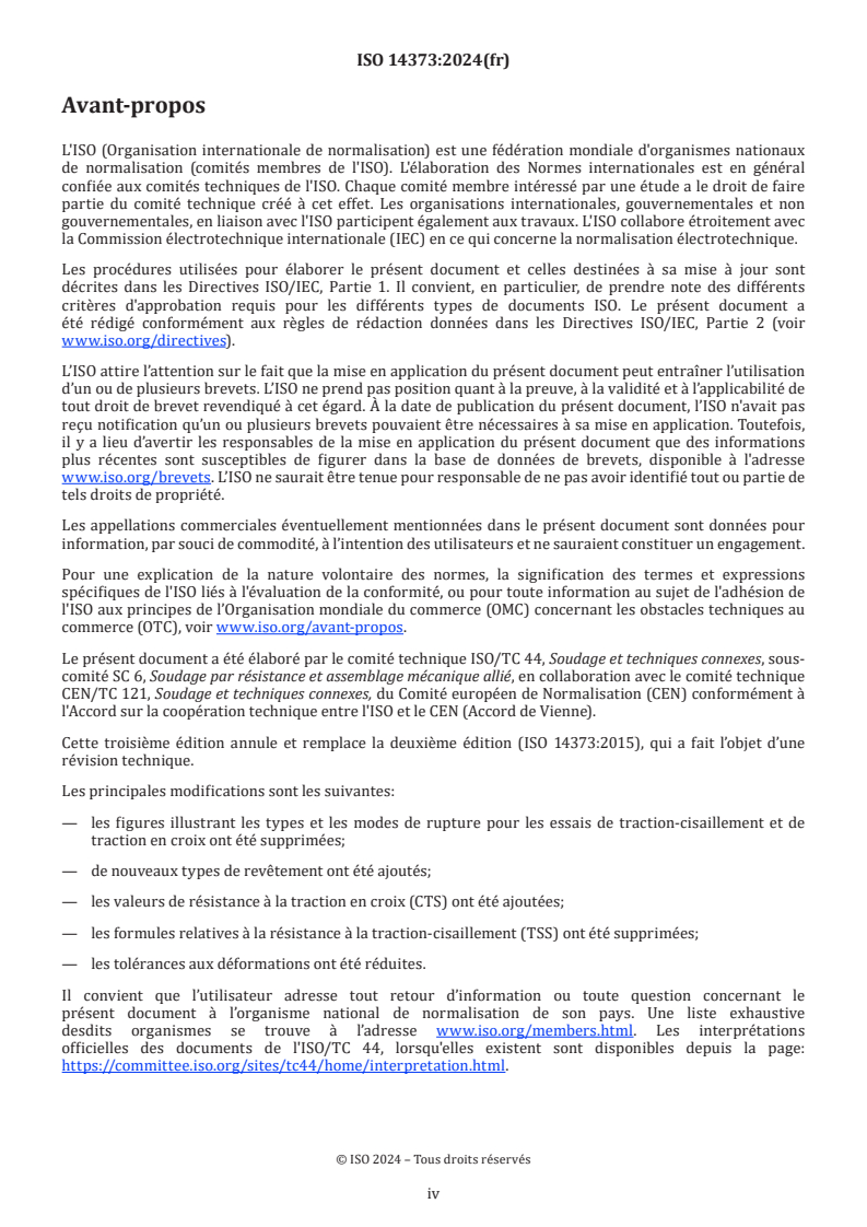 ISO 14373:2024 ISO 14373:2024 - Soudage par résistance — Mode opératoire pour le soudage par points des aciers à bas carbone revêtus et non revêtus
Released:22. 01. 2024 - Page 4 preview