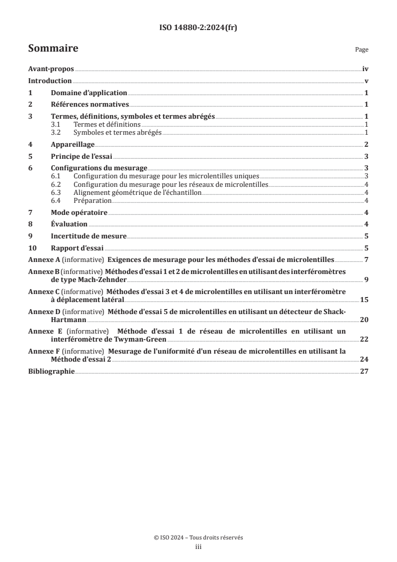 ISO 14880-2:2024 - Optique et photonique — Réseaux de microlentilles — Partie 2: Méthodes d'essai pour les aberrations du front d'onde
Released:11/13/2024