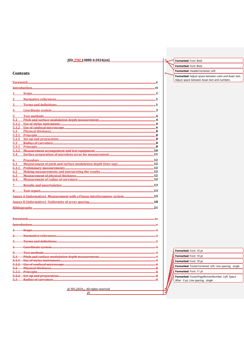 REDLINE ISO/PRF 14880-4 - Optics and photonics — Microlens arrays — Part 4: Test methods for geometrical properties
Released:13. 08. 2024