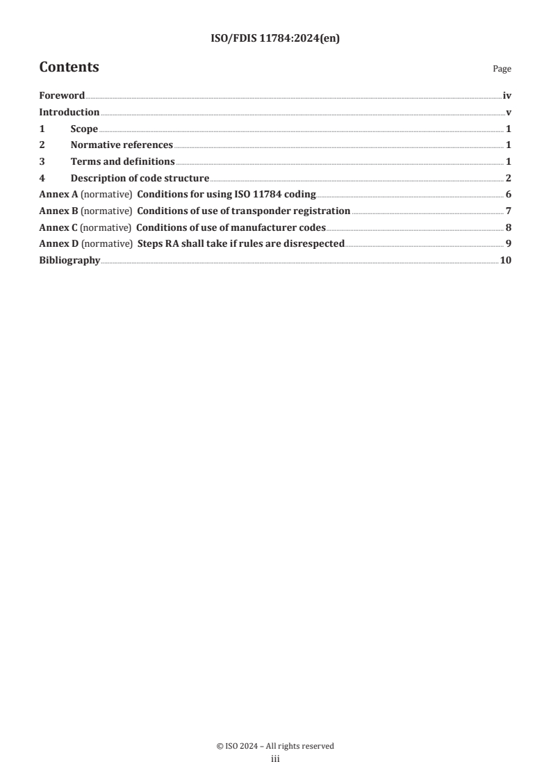 ISO/FDIS 11784 - Radio frequency identification of animals — Code structure
Released:28. 05. 2024