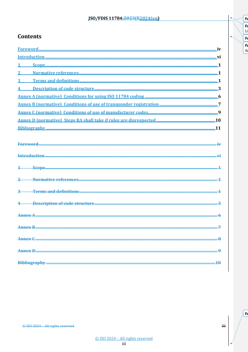 REDLINE ISO/FDIS 11784 - Radio frequency identification of animals — Code structure
Released:28. 05. 2024