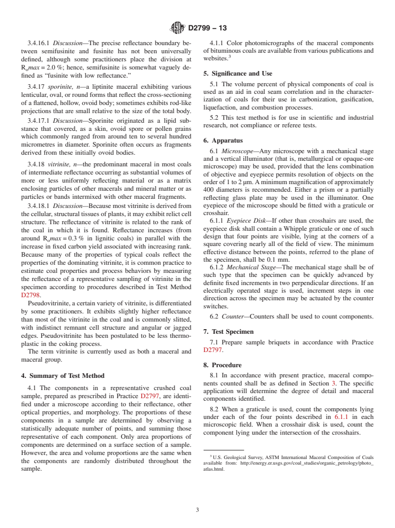 ASTM D2799-13 - Standard Test Method for  Microscopical Determination of the Maceral Composition of Coal