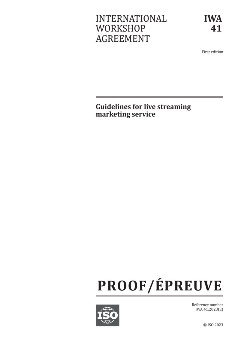 PRF IWA 41 - Guidelines for live streaming marketing service
Released:28. 09. 2023