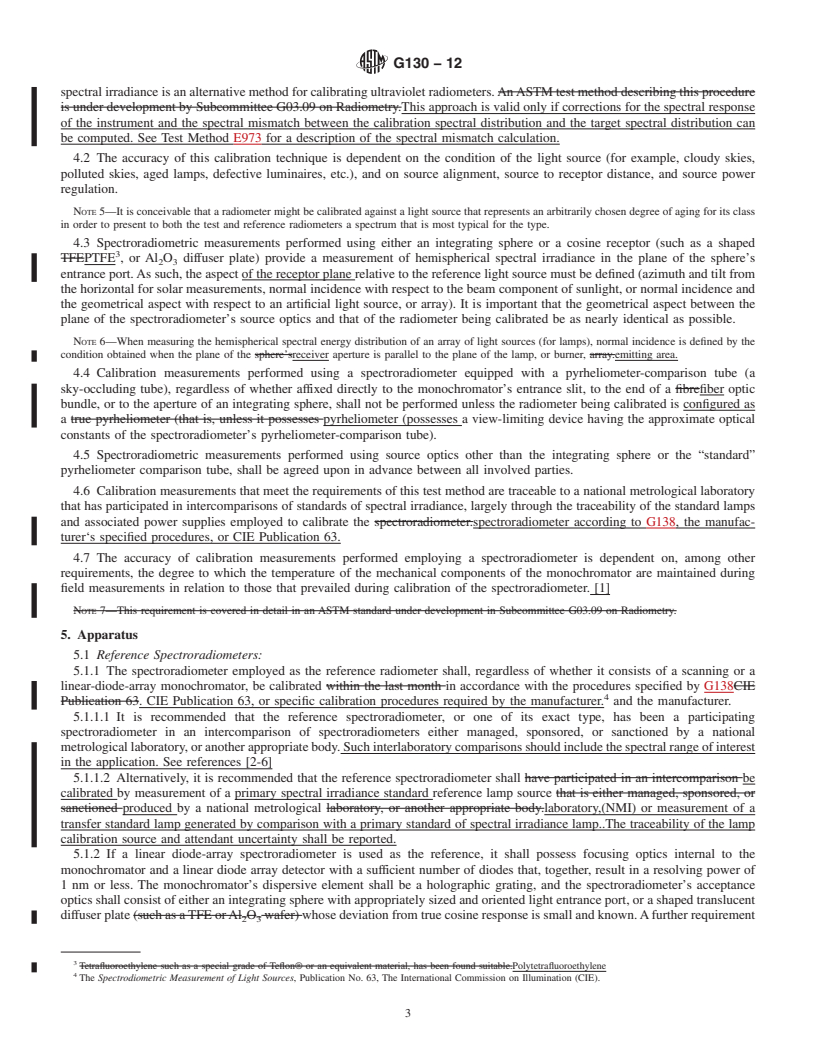 REDLINE ASTM G130-12 - Standard Test Method for  Calibration of Narrow- and Broad-Band Ultraviolet Radiometers  Using a Spectroradiometer