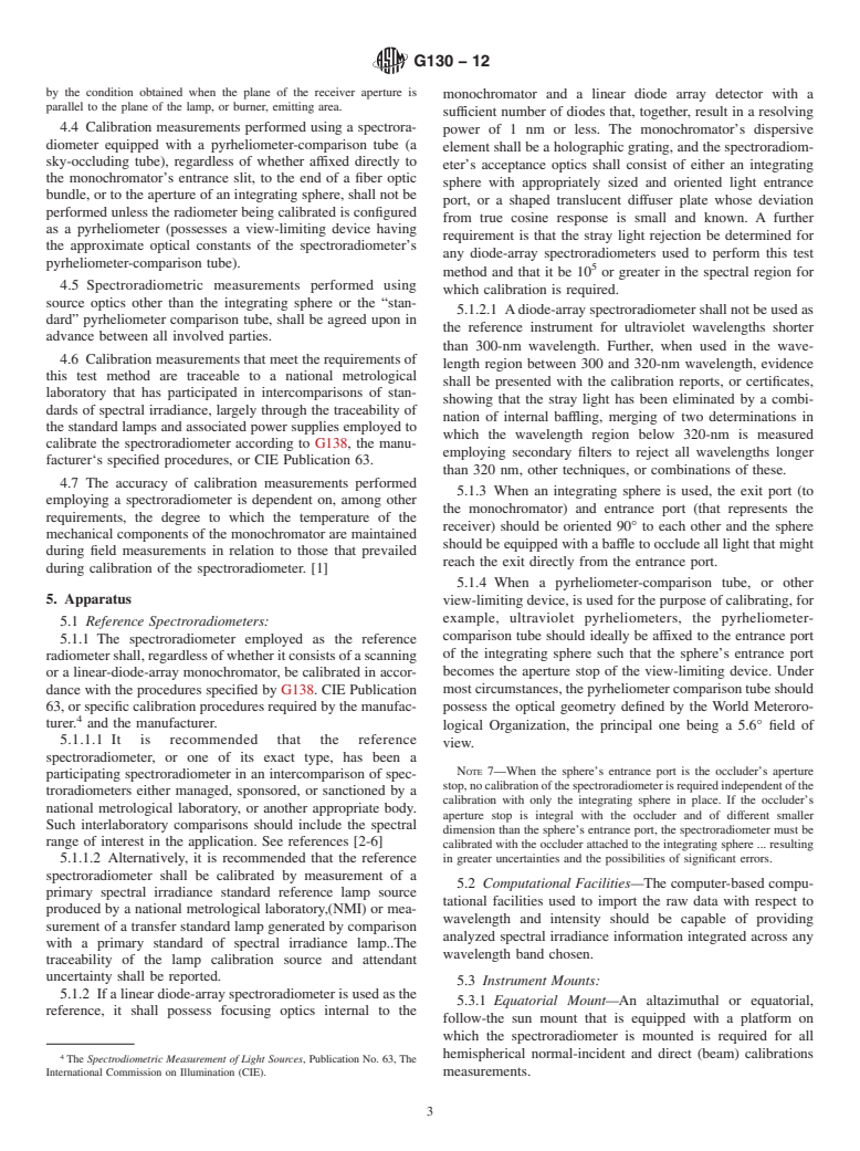 ASTM G130-12 - Standard Test Method for  Calibration of Narrow- and Broad-Band Ultraviolet Radiometers  Using a Spectroradiometer