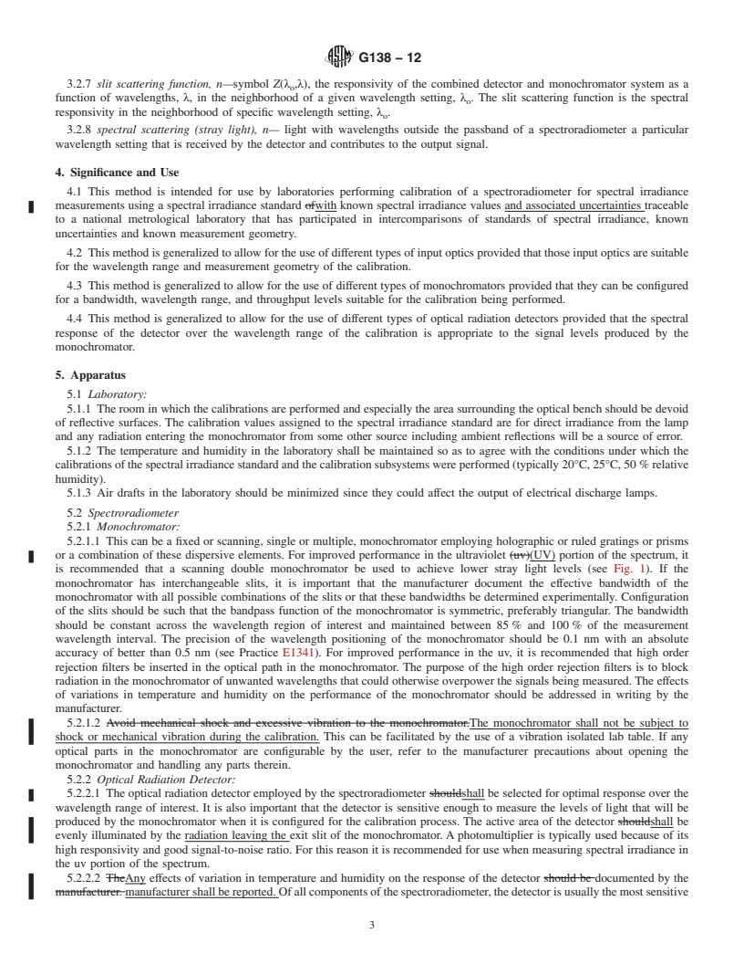 REDLINE ASTM G138-12 - Standard Test Method for  Calibration of a Spectroradiometer Using a Standard Source  of Irradiance