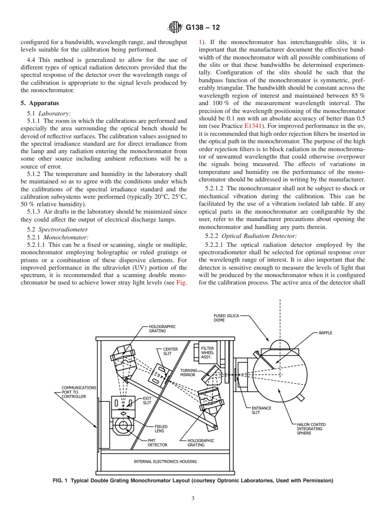 ASTM G138-12 - Standard Test Method for  Calibration of a Spectroradiometer Using a Standard Source  of Irradiance