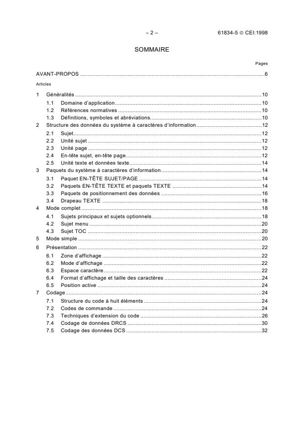 IEC 61834-5:1998 IEC 61834-5:1998 - Recording - Helical-scan digital video cassette recording system using 6,35 mm magnetic tape for consumer use (525-60, 625-50, 1125-60 and 1250-50 systems) - Part 5: The character information system - Page 4 preview