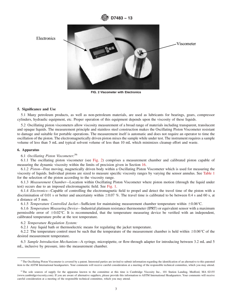 REDLINE ASTM D7483-13 - Standard Test Method for Determination of Dynamic Viscosity and Derived Kinematic Viscosity  of Liquids by Oscillating Piston Viscometer