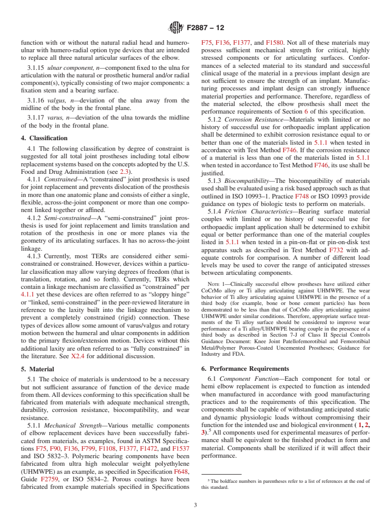 ASTM F2887-12 - Standard Specification for Total Elbow Prostheses