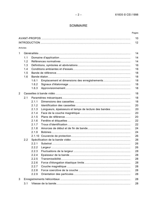 IEC 61835:1998 IEC 61835:1998 - Helical-scan digital component video cassette recording system using 12,65 mm (0,5 in) magnetic tape - Format D-5 - Page 4 preview