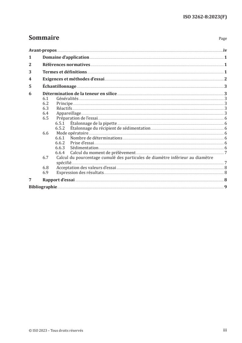 ISO 3262-8:2023 - Matières de charge — Spécifications et méthodes d'essai — Partie 8: Argile naturelle
Released:31. 05. 2023