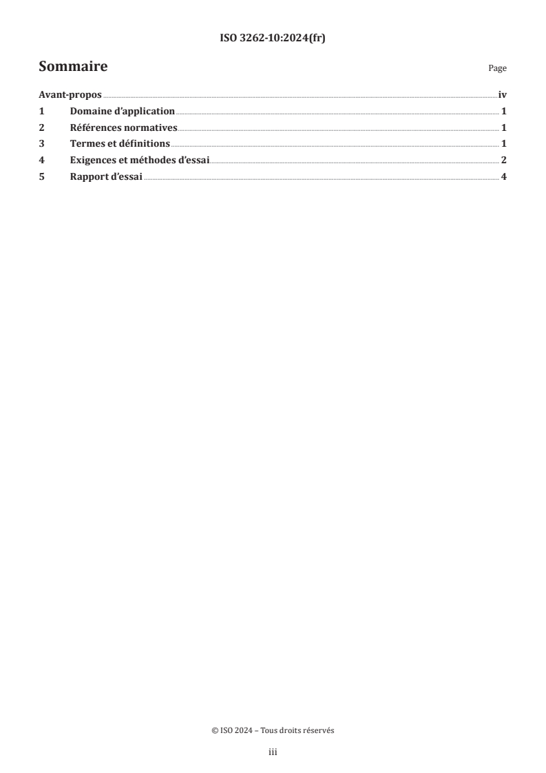 ISO 3262-10:2024 - Matières de charge — Spécifications et méthodes d'essai — Partie 10: Mélange talc/chlorite naturel sous forme lamellaire
Released:15. 01. 2024
