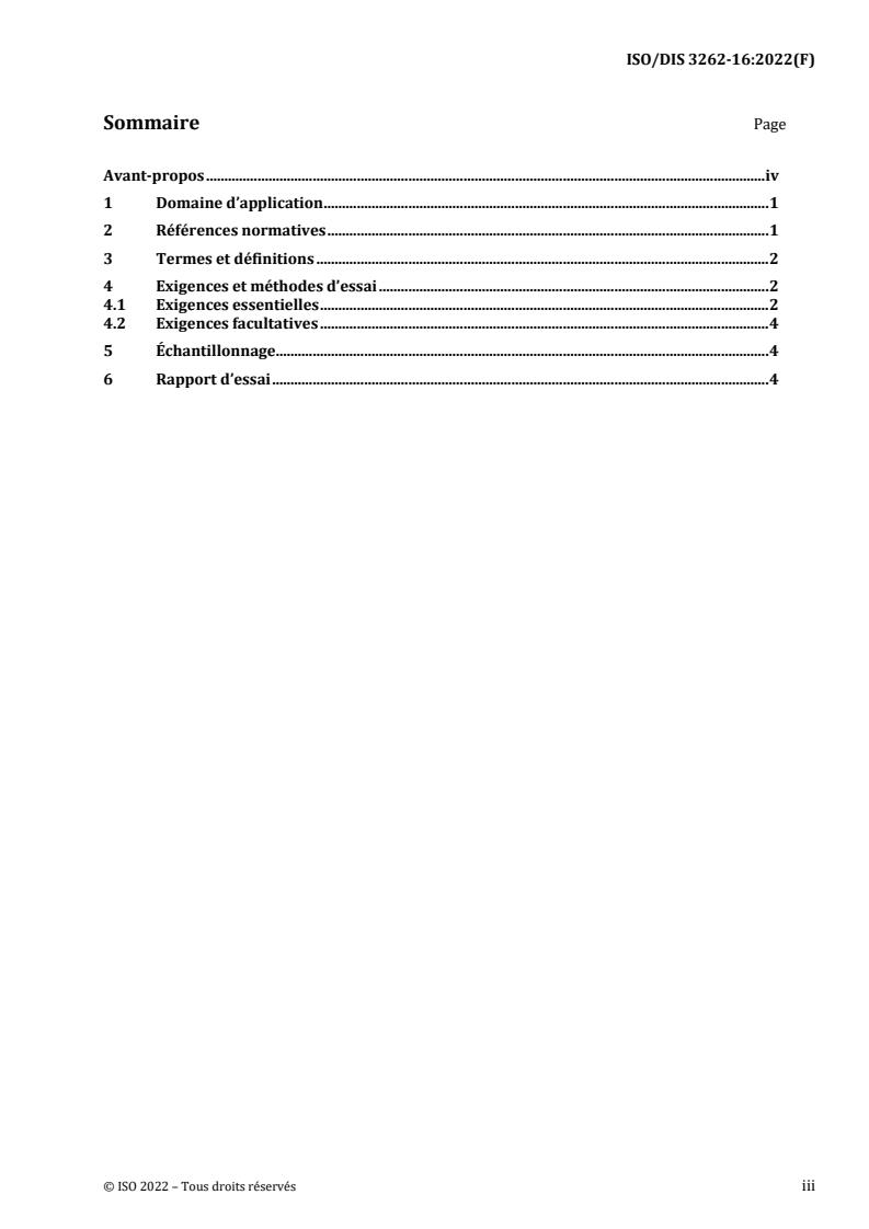 ISO/PRF 3262-16 - Matières de charge — Spécifications et méthodes d’essai — Partie 16: Alumines hydratées
Released:10/5/2022