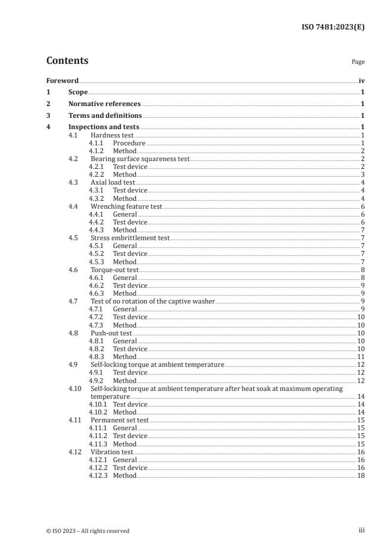 ISO 7481:2023 - Aerospace — Nuts, self-locking, with maximum operating temperature less than or equal to 425 °C — Test methods
Released:2. 11. 2023