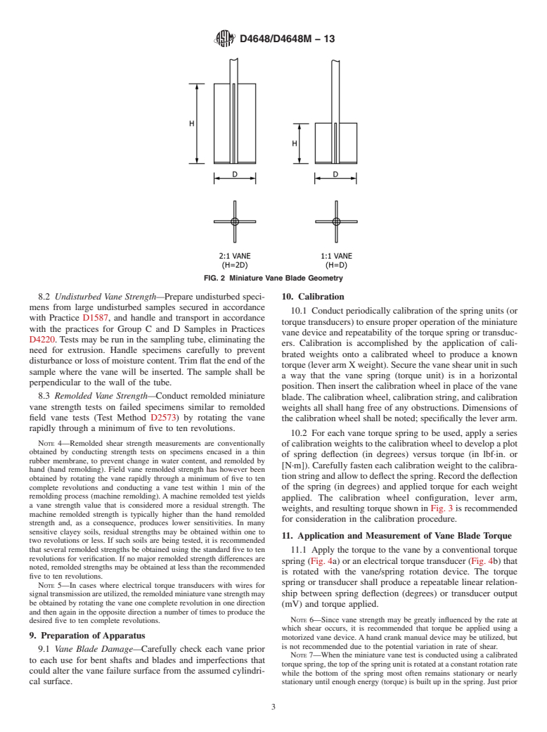 ASTM D4648/D4648M-13 - Standard Test Method for  Laboratory Miniature Vane Shear Test for Saturated<brk/>Fine-Grained   Clayey Soil